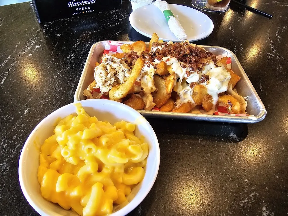 Loaded Fries with Mac N Cheese